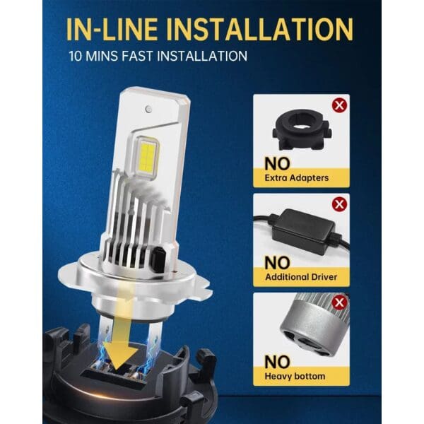 Naoevo V04 Pro Series H11 LED Canbus 35W 5000 Lumens Plug & Play - Set